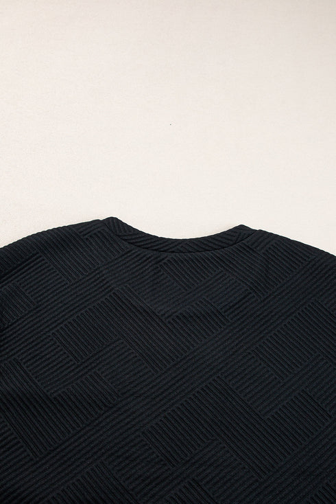 Textured Cap Sleeve T Shirt Dress